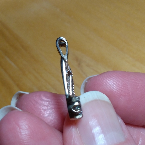 Custom Music Note WG Diamond Sapphire pendant - Picture 4 of 11